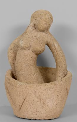 Femme au bain, 1953, Ceramic by Marc Chagall